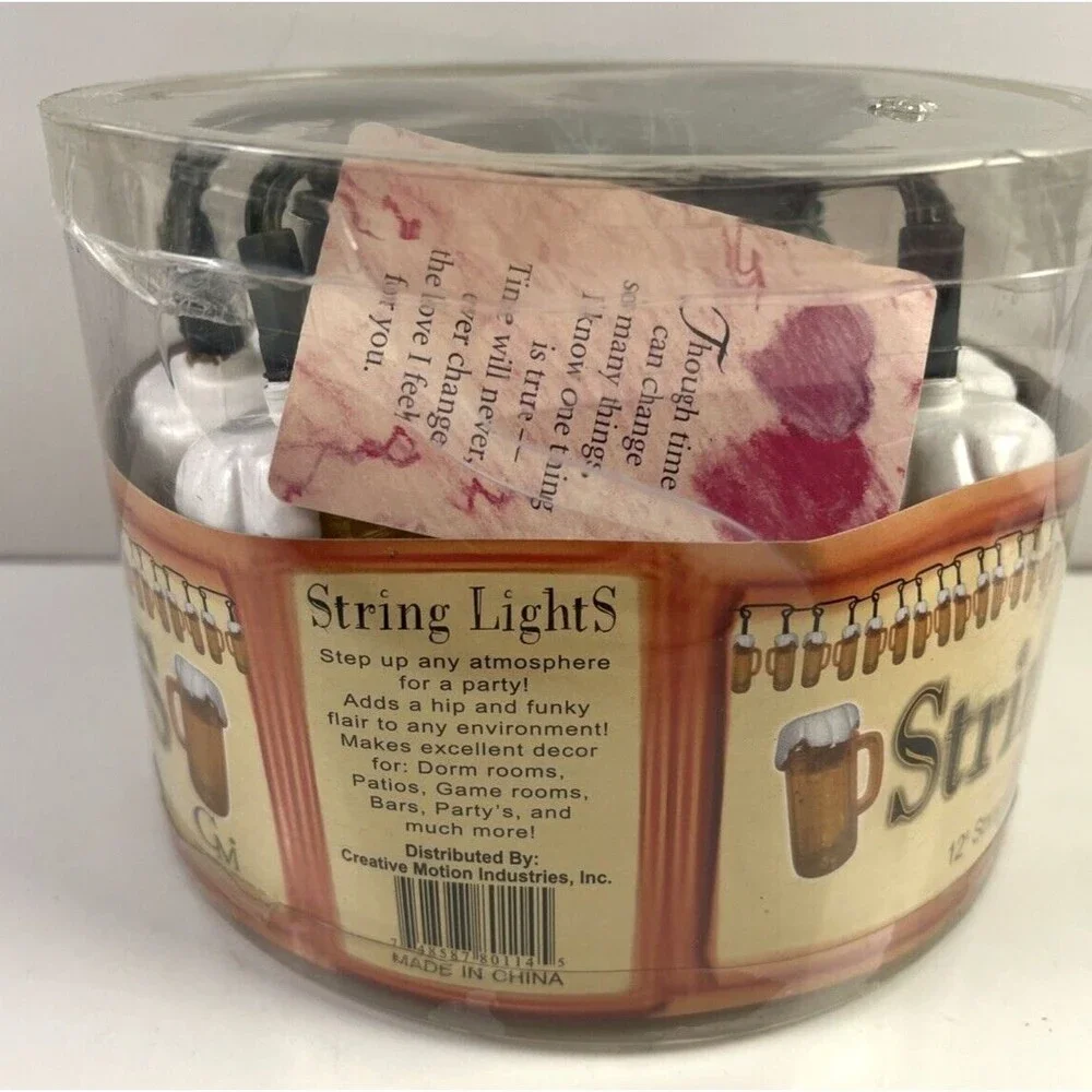 Beer Mug 10-Ct Indoor/Outdoor String Lights BRAND NEW